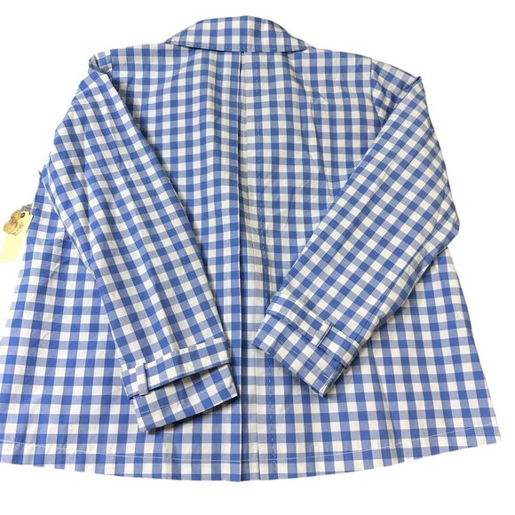 St Johns Bay Jacket Womens xxl 2xl Blue Gingham Checkered work suit jacket - Picture 11 of 12